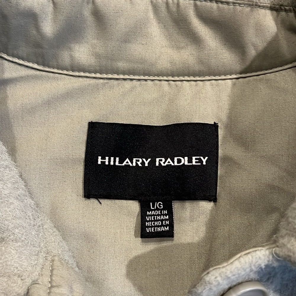 HILARY RADLEY muted mint green shacket shirt jacket, size large - Picture 2 of 5